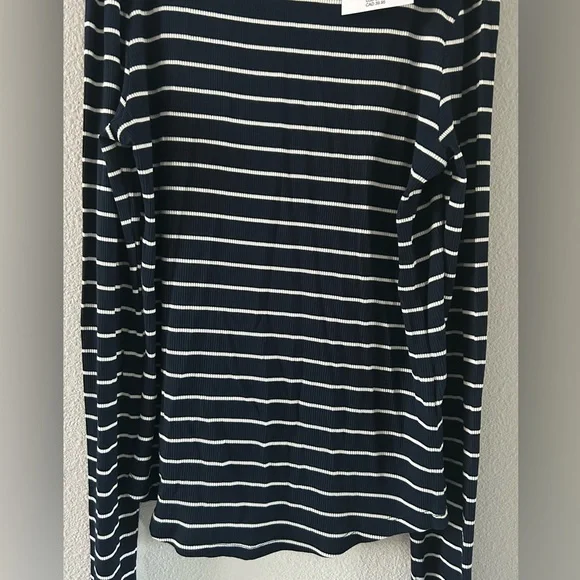 American Eagle Soft&Sexy Long Sleeve Mock Neck Ribbed T-Shirt Navy Size M - Picture 8 of 13